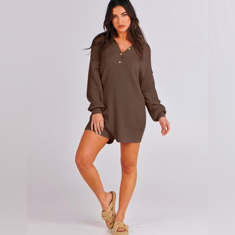 Ribbed Sweater Romper-Worn Once-Size L Final price